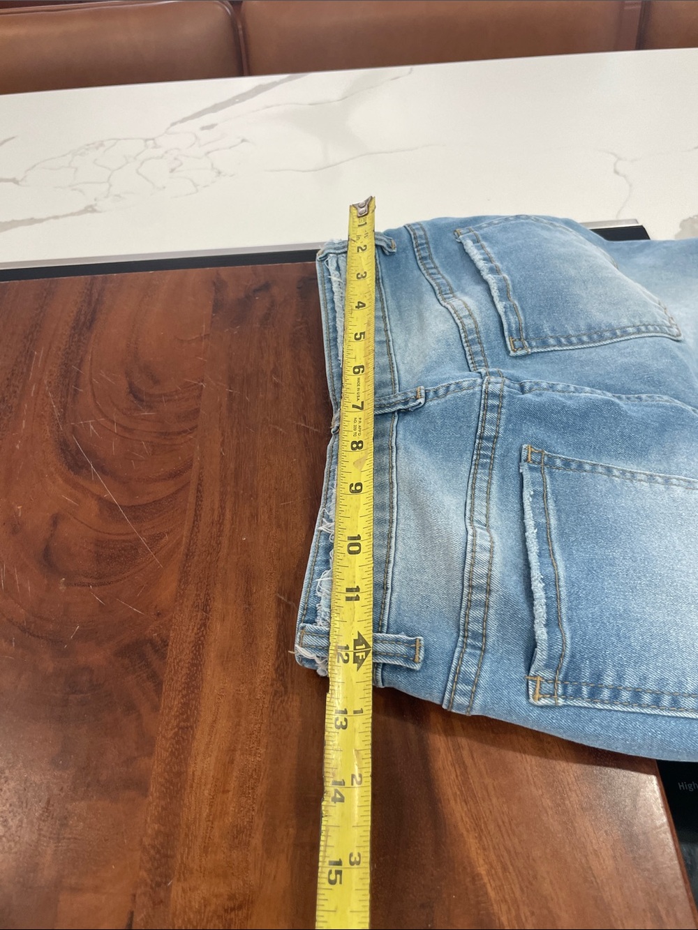 SHEIN Light Blue Distressed Flare Jeans - Picture 7 of 7